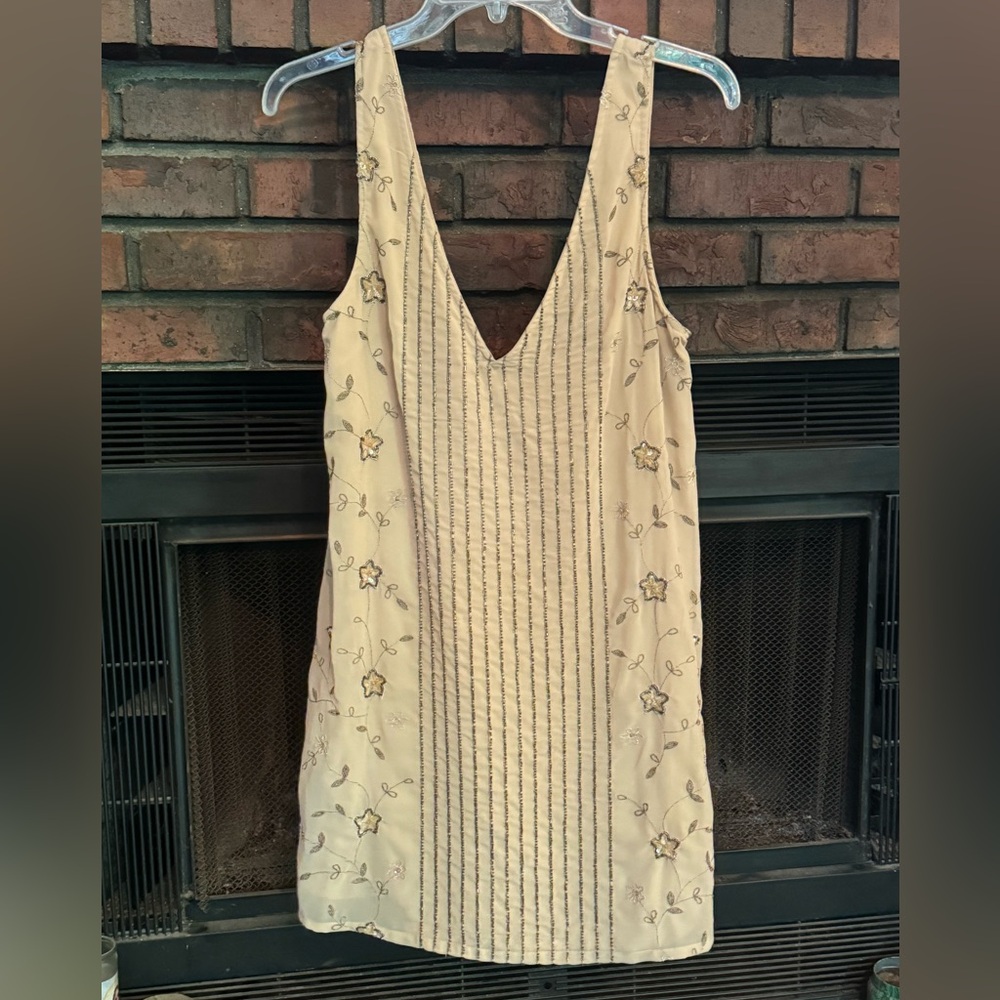 Urban outfitters Beautiful beaded tan dress. Size xs